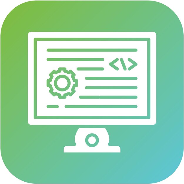 Diseño vectorial Estilo de icono de desarrollo de backend