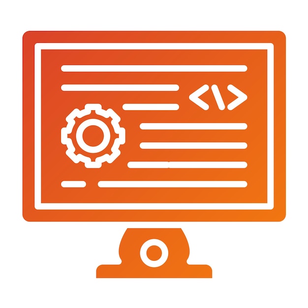 Diseño vectorial Estilo de icono de desarrollo de backend