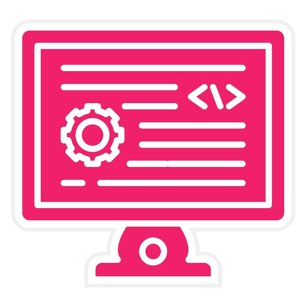 Diseño vectorial Estilo de icono de desarrollo de backend