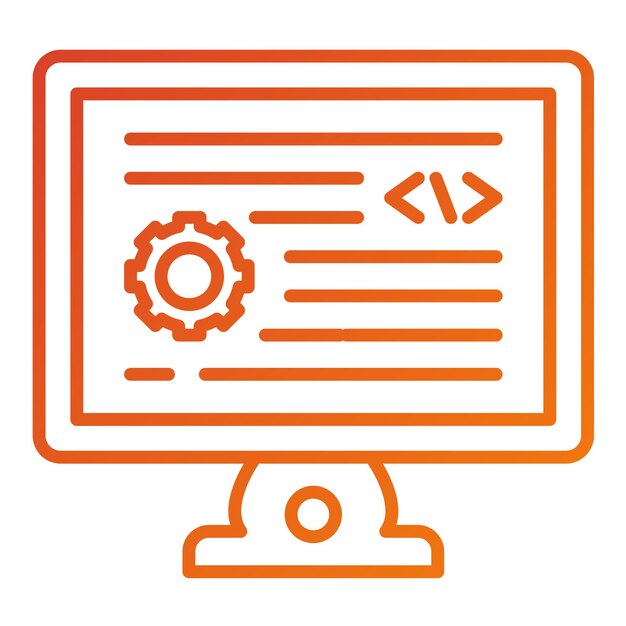 Diseño vectorial Estilo de icono de desarrollo de backend