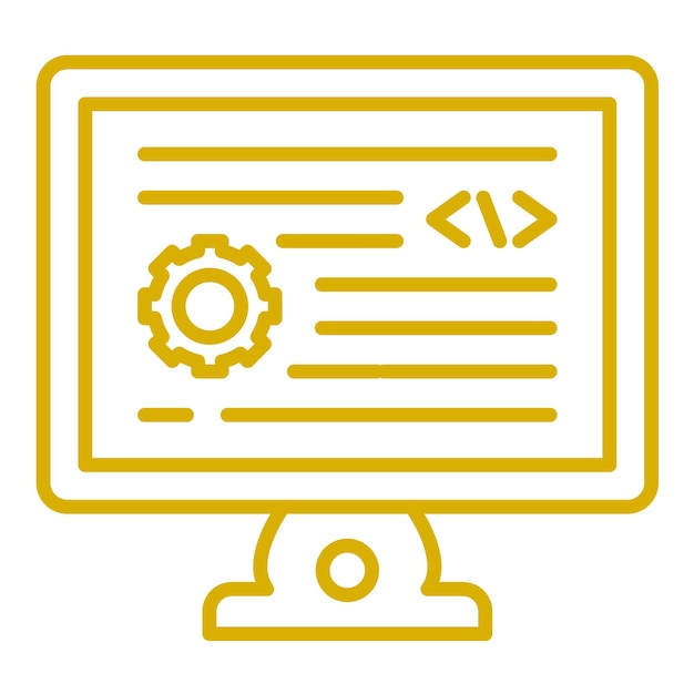 Diseño vectorial Estilo de icono de desarrollo de backend