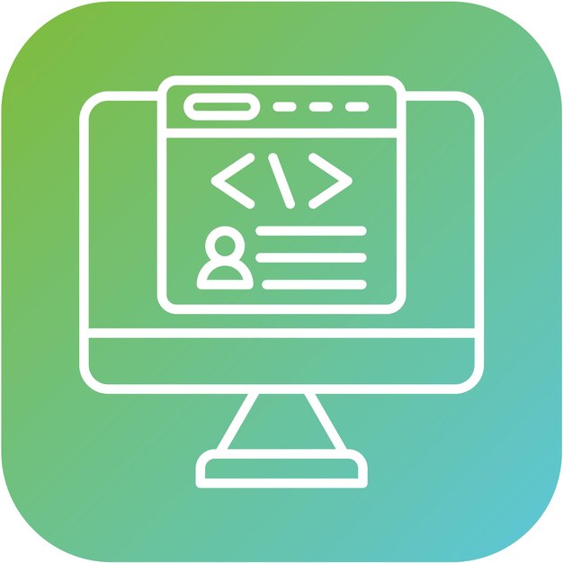 Diseño vectorial Estilo de icono de desarrollo de front-end