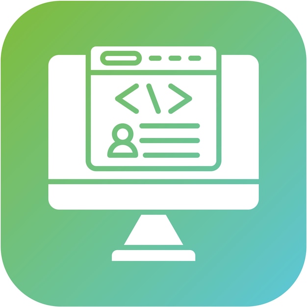 Diseño vectorial Estilo de icono de desarrollo de front-end