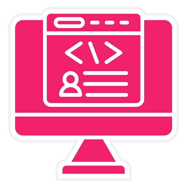 Diseño vectorial Estilo de icono de desarrollo de front-end