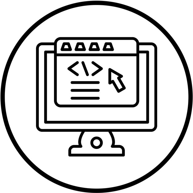 Diseño vectorial Estilo de icono de desarrollo de frontend