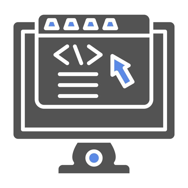 Diseño vectorial Estilo de icono de desarrollo de frontend
