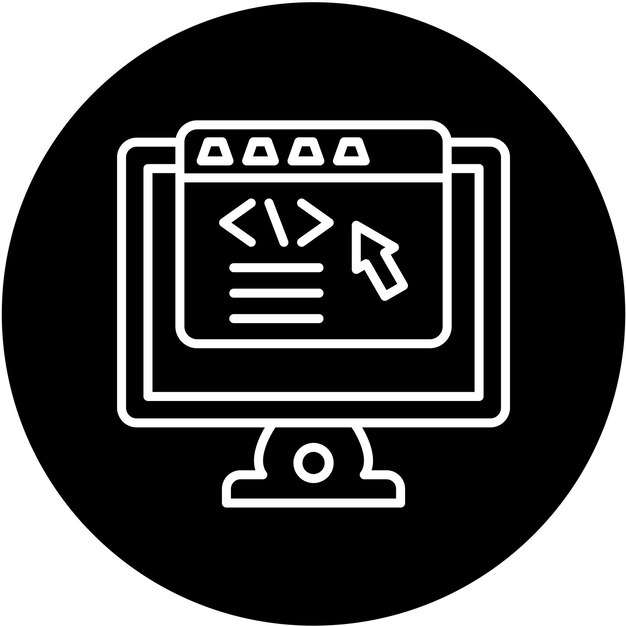 Diseño vectorial Estilo de icono de desarrollo de frontend