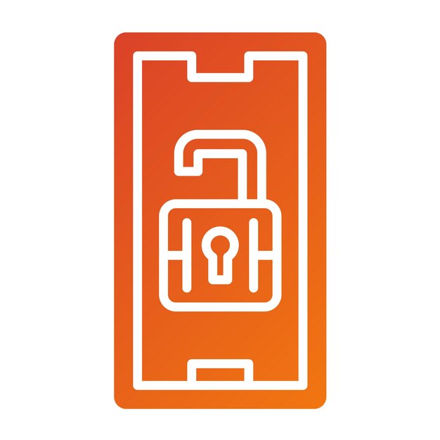 Diseño vectorial Estilo del icono de desbloqueo móvil