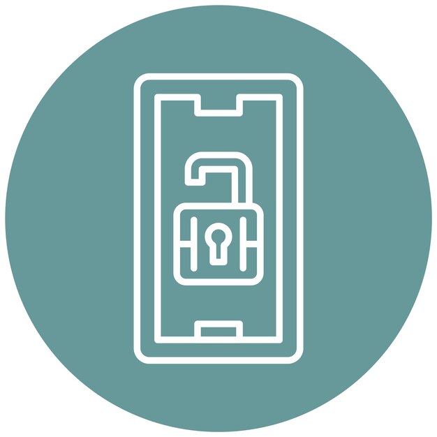 Diseño vectorial Estilo del icono de desbloqueo móvil