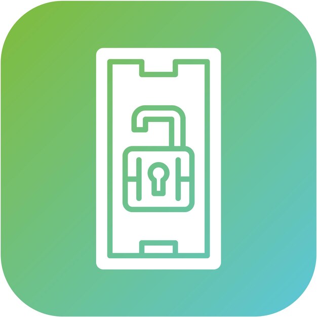 Diseño vectorial Estilo del icono de desbloqueo móvil