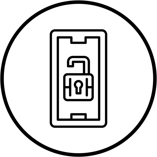 Diseño vectorial Estilo del icono de desbloqueo móvil