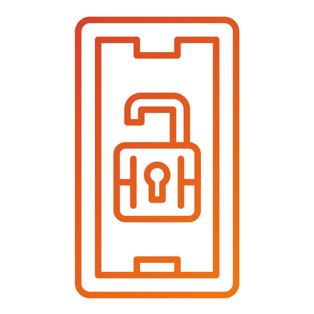 Diseño vectorial Estilo del icono de desbloqueo móvil