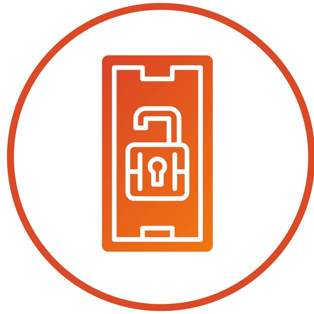 Diseño vectorial Estilo del icono de desbloqueo móvil