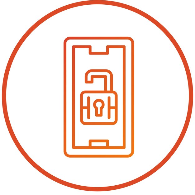 Diseño vectorial Estilo del icono de desbloqueo móvil