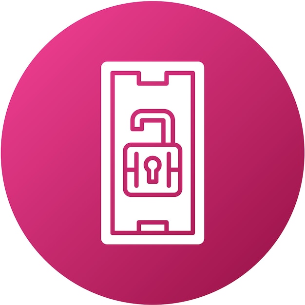 Diseño vectorial Estilo del icono de desbloqueo móvil