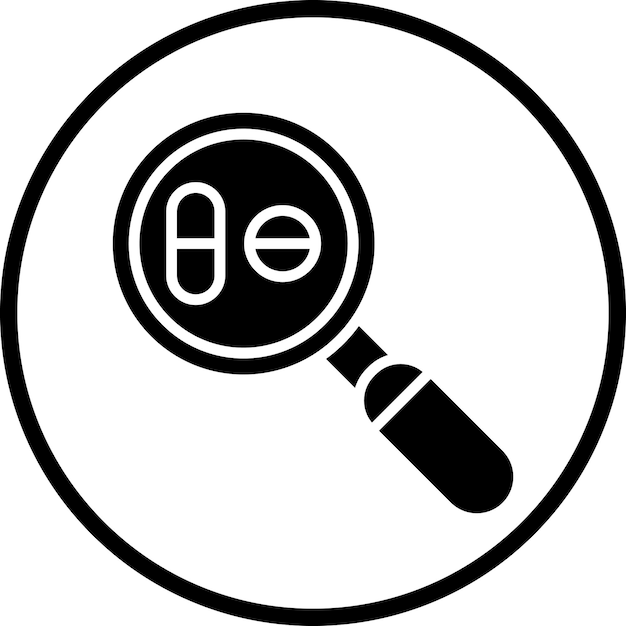 Diseño vectorial Estilo del icono de descubrimiento de fármacos