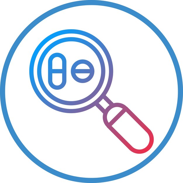 Diseño vectorial Estilo del icono de descubrimiento de fármacos