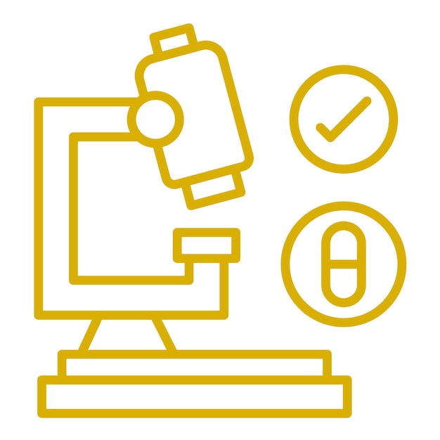 Diseño vectorial Estilo del icono de descubrimiento de fármacos