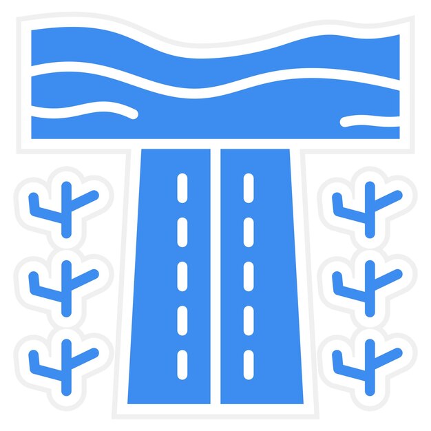 Diseño vectorial Estilo de icono de Desert Road