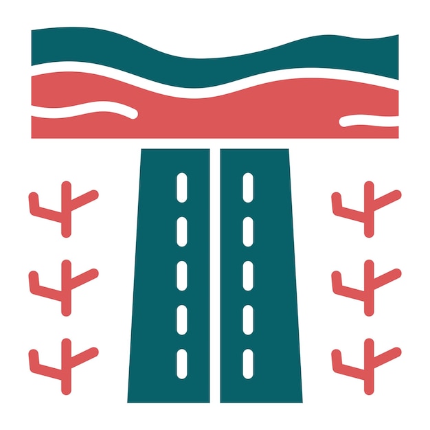 Diseño vectorial Estilo de icono de Desert Road