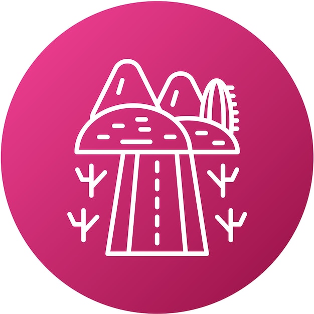 Diseño vectorial Estilo de icono de Desert Road