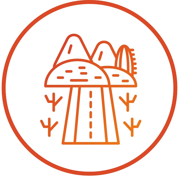 Diseño vectorial Estilo de icono de Desert Road