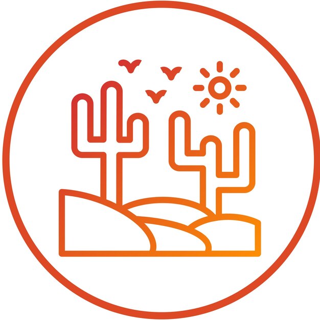 Diseño vectorial Estilo de icono del desierto