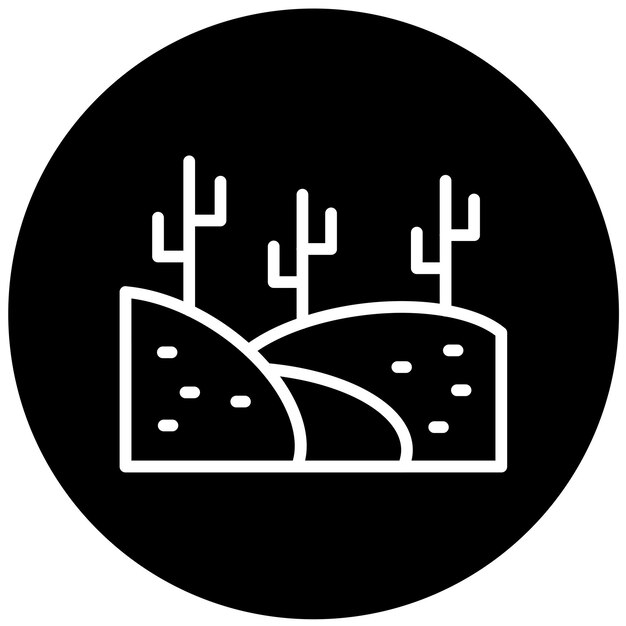 Vector diseño vectorial estilo de icono del desierto