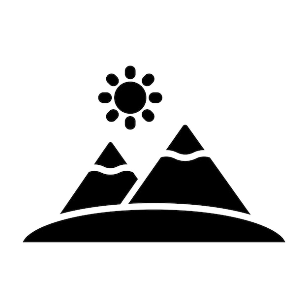 Diseño vectorial Estilo de icono del desierto