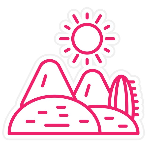 Diseño vectorial Estilo de icono del desierto