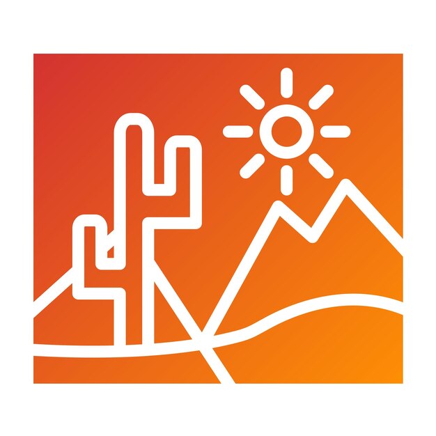 Diseño vectorial Estilo de icono del desierto