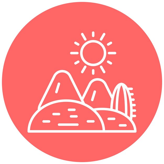 Diseño vectorial Estilo de icono del desierto
