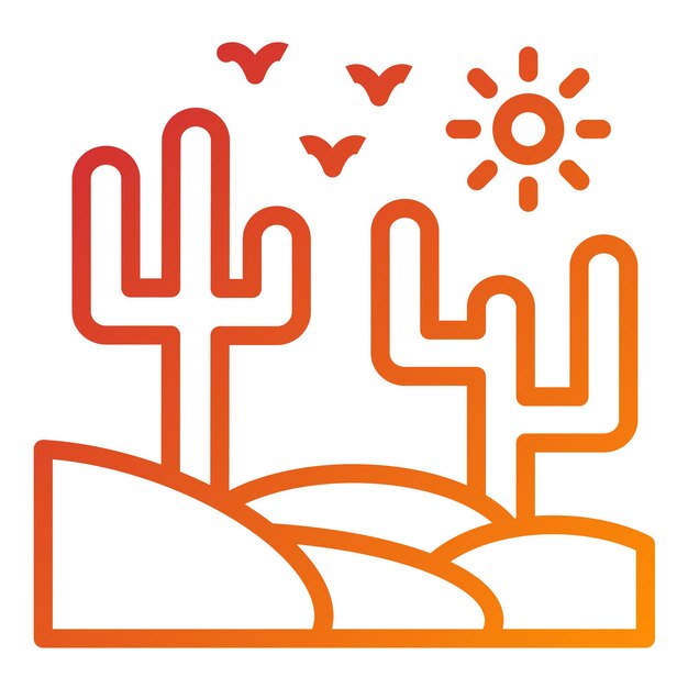Diseño vectorial Estilo de icono del desierto