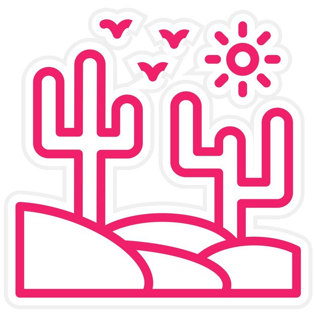 Diseño vectorial Estilo de icono del desierto