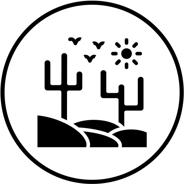 Diseño vectorial Estilo de icono del desierto