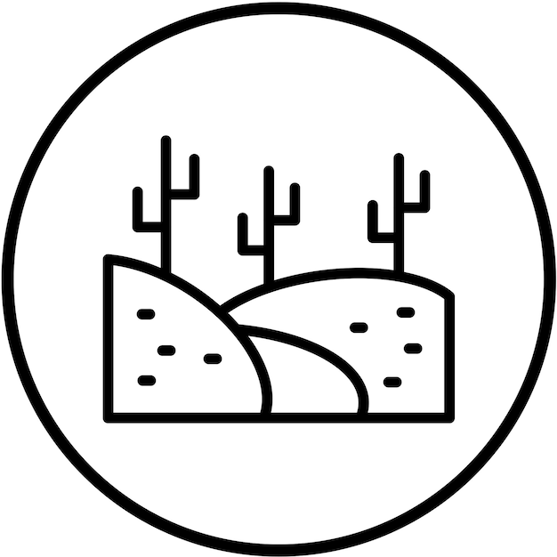 Diseño vectorial Estilo de icono del desierto