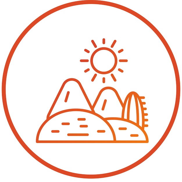 Diseño vectorial Estilo de icono del desierto