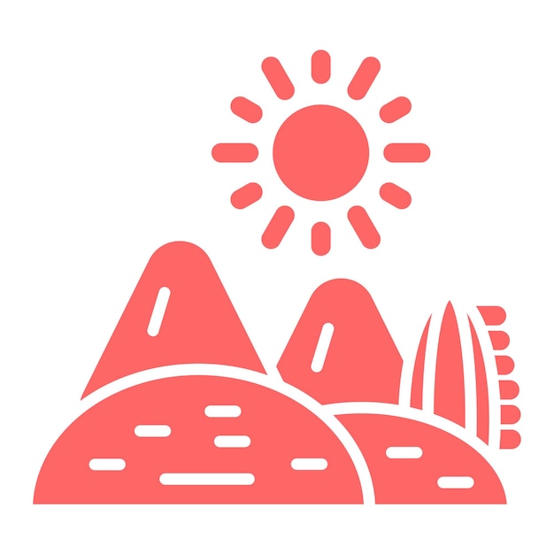 Diseño vectorial Estilo de icono del desierto