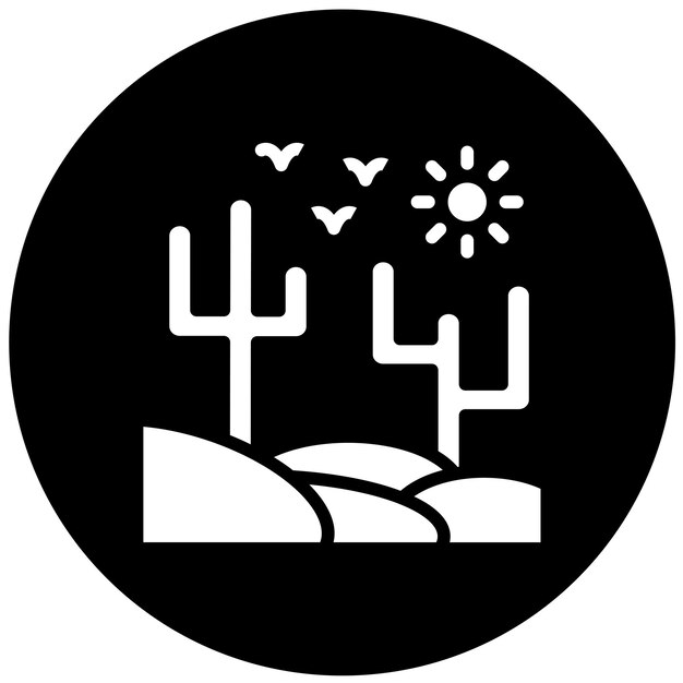 Diseño vectorial Estilo de icono del desierto