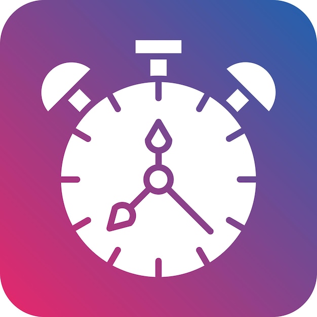 Diseño vectorial del estilo del icono del despertador