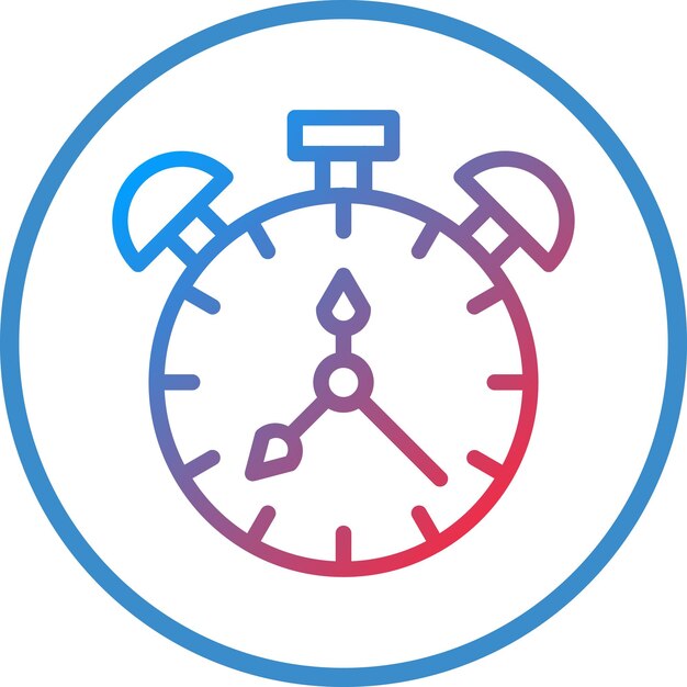 Diseño vectorial del estilo del icono del despertador