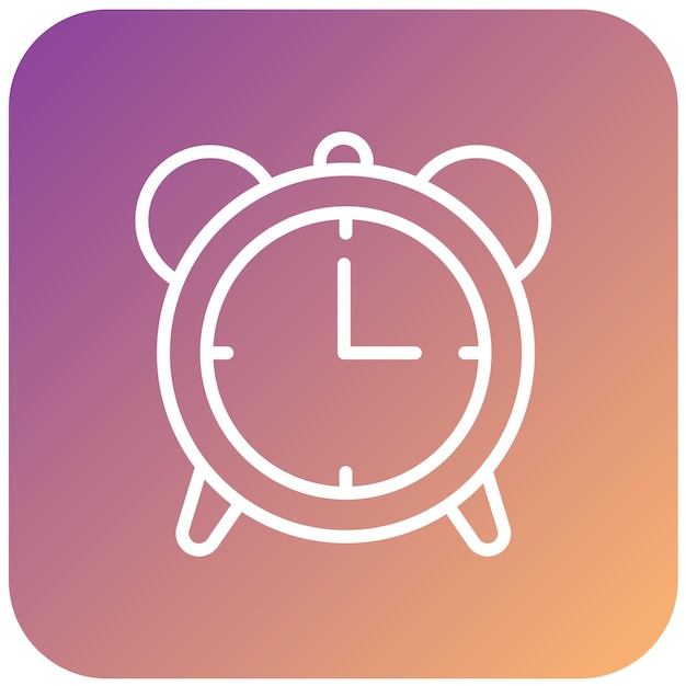 Diseño vectorial del estilo del icono del despertador