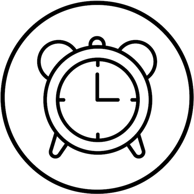 Diseño vectorial del estilo del icono del despertador