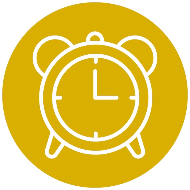 Diseño vectorial del estilo del icono del despertador
