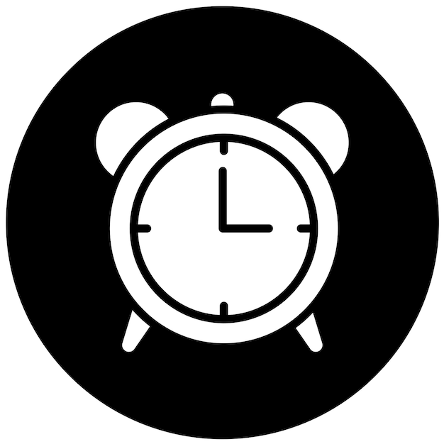 Diseño vectorial del estilo del icono del despertador