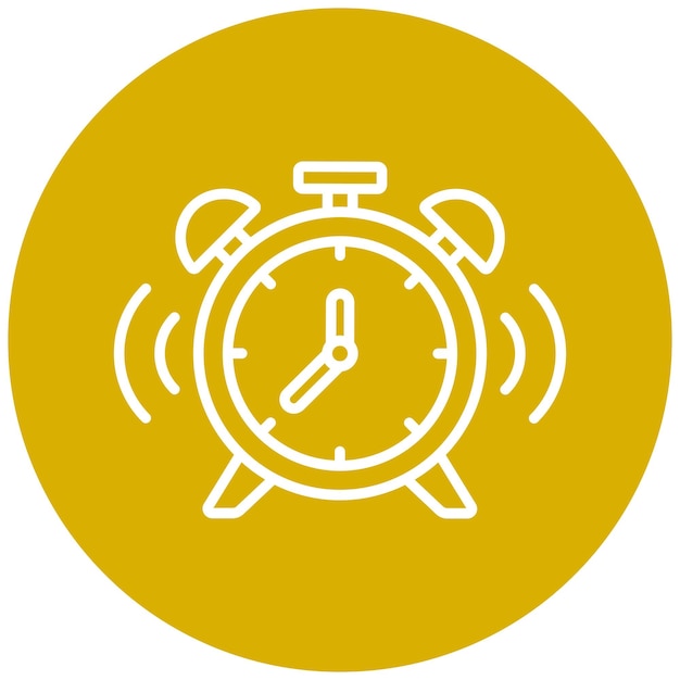 Diseño vectorial del estilo del icono del despertador
