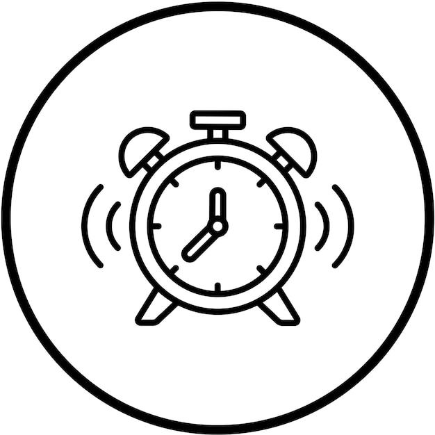 Diseño vectorial del estilo del icono del despertador