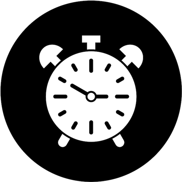 Diseño vectorial del estilo del icono del despertador