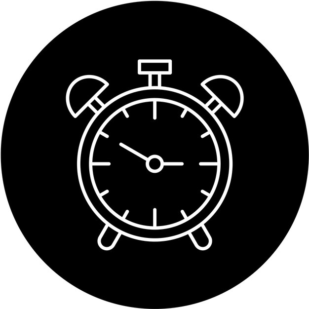 Diseño vectorial del estilo del icono del despertador