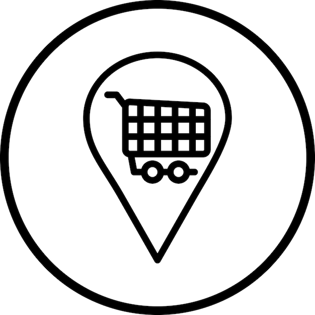 Diseño vectorial Estilo del icono del destino de compras